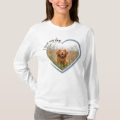 Ich Liebe mein Hund Herz Foto lange geschlafen T-Shirt (Vorderseite)