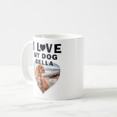 Ich Liebe mein Hund Herz Foto Name Kaffeetasse (Vorderseite Links)
