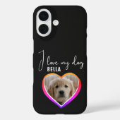 Ich Liebe mein Hund Herz Foto Pet Name Case-Mate iPhone Hülle (Rückseite)