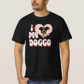 Ich Liebe mein Hund Herz Foto T-Shirt (Vorderseite)