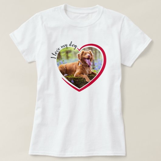 Ich Liebe mein Hund Herz Foto T-Shirt (Design vorne)