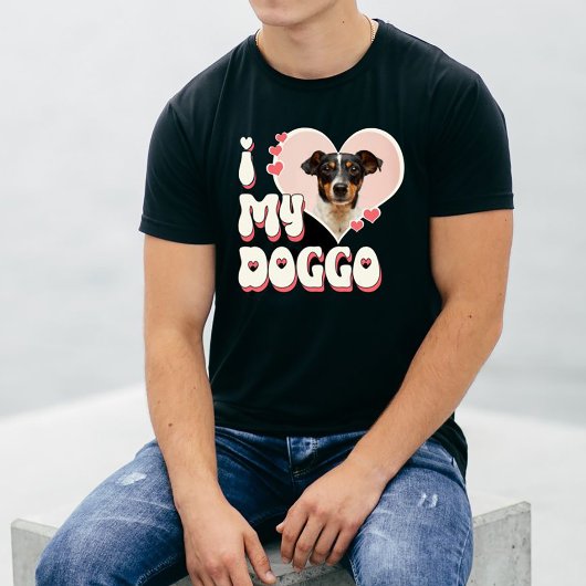 Ich Liebe mein Hund Herz Foto T-Shirt