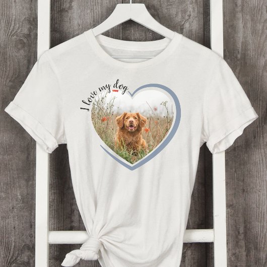 Ich Liebe Mein Hund Herz Foto T - Shirt