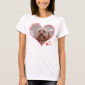 Ich Liebe mein Hund Herz Foto Weiß T-Shirt (Vorderseite)