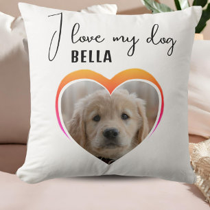 Ich Liebe mein Hund Herzklopfen Foto Name Kissen