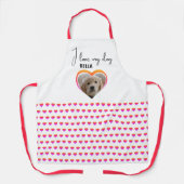 Ich Liebe mein Hund Herzmuster Muster Pet Foto Nam Schürze (Vorderseite)