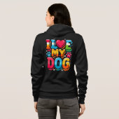 Ich Liebe mein Hund Hoodie (Schwarz voll)