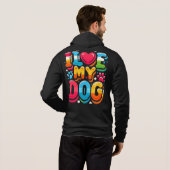 Ich Liebe mein Hund Hoodie (Schwarz voll)