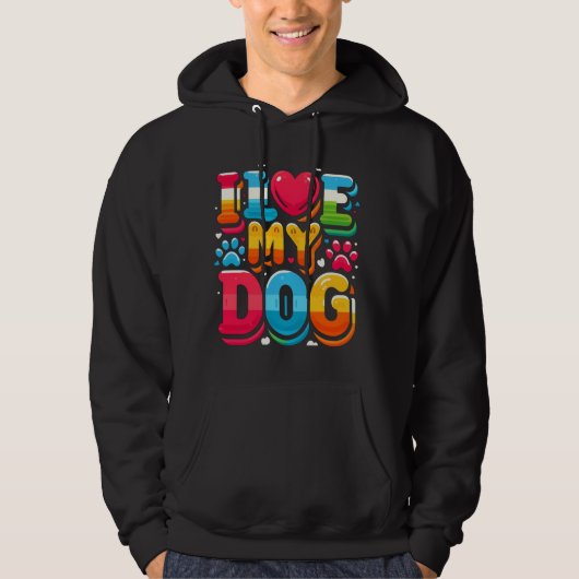 Ich Liebe mein Hund Hoodie (Vorderseite)