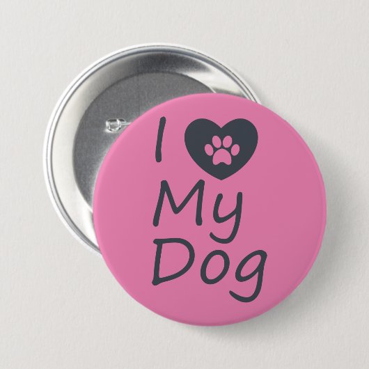 Ich Liebe mein Hund | Hund Lover Button (Vorne & Hinten)
