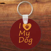 Ich Liebe mein Hund | Hund Lover Schlüsselanhänger (Vorderseite)