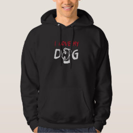 Ich Liebe Mein Hund mit Hundeillustrierung Hoodie