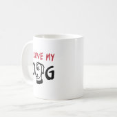 Ich Liebe Mein Hund mit Hundeillustrierung Kaffeetasse (Vorderseite Links)