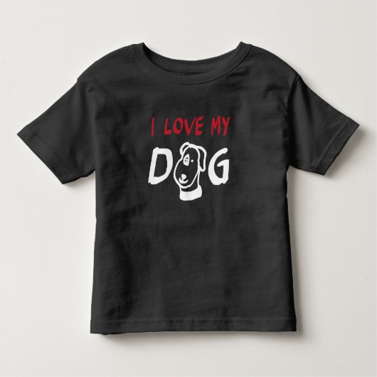Ich Liebe Mein Hund mit Hundeillustrierung Kleinki Kleinkind T-shirt (Vorderseite)