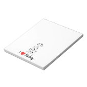 Ich Liebe mein Hund Niedlich Personalisiert Whimsi Notizblock (Rotiert)