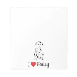 Ich Liebe mein Hund Niedlich Personalisiert Whimsi Notizblock