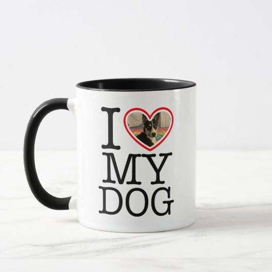 Ich Liebe mein Hund Personalisiert Tasse (Links)
