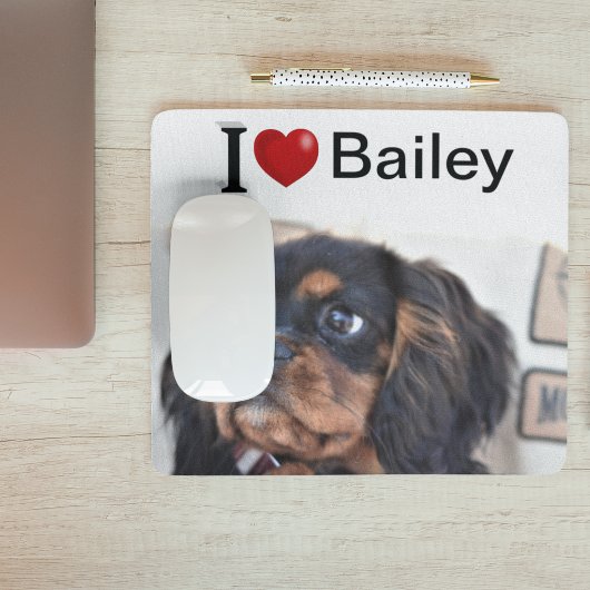 Ich Liebe Mein Hund personalisiertes Foto Mousepad