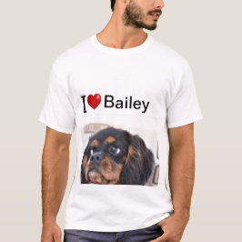 Ich Liebe Mein Hund personalisiertes Foto T-Shirt