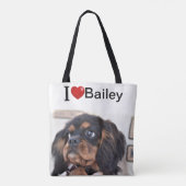 Ich Liebe Mein Hund personalisiertes Foto Tasche (Rückseite)