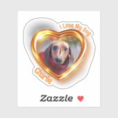 Ich Liebe mein Hund Pet leuchten Herz Aufkleber (Blatt)