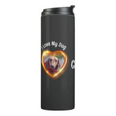 Ich Liebe mein Hund Pet leuchten Herz Thermosbecher (Nach links gedreht)