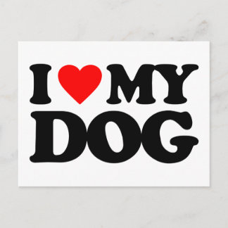 ICH LIEBE MEIN HUND POSTKARTE