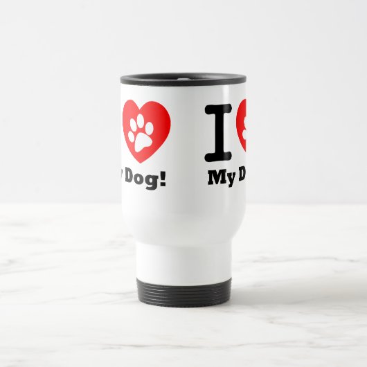 Ich Liebe mein Hund Reisebecher (Mittel)