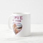 Ich Liebe mein Hund rosa Herz Foto Hund Name Kaffeetasse (Vorderseite Links)