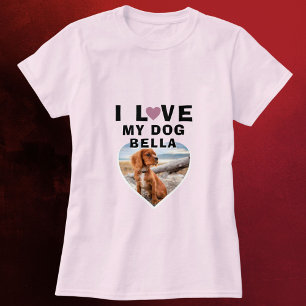 Ich Liebe mein Hund rosa Herzhund Foto T-Shirt