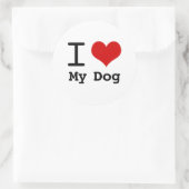 Ich Liebe mein Hund Runder Aufkleber (Tasche)