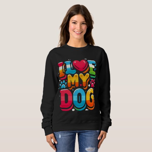 Ich Liebe mein Hund Sweatshirt (Vorne ganz)