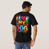 Ich Liebe mein Hund T-Shirt (Schwarz voll)