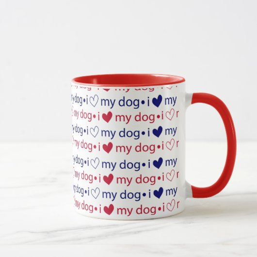Ich Liebe mein Hund Tasse (Rechts)