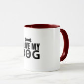 Ich Liebe mein Hund Tasse (VorderseiteRechts)