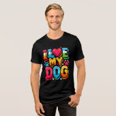 Ich Liebe mein Hund Tri-Blend Shirt (Vorderseite voll)