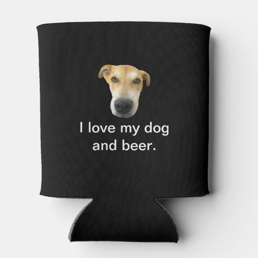 Ich Liebe mein Hund und Bier Funny Pet Foto Dosenkühler (Rückseite)