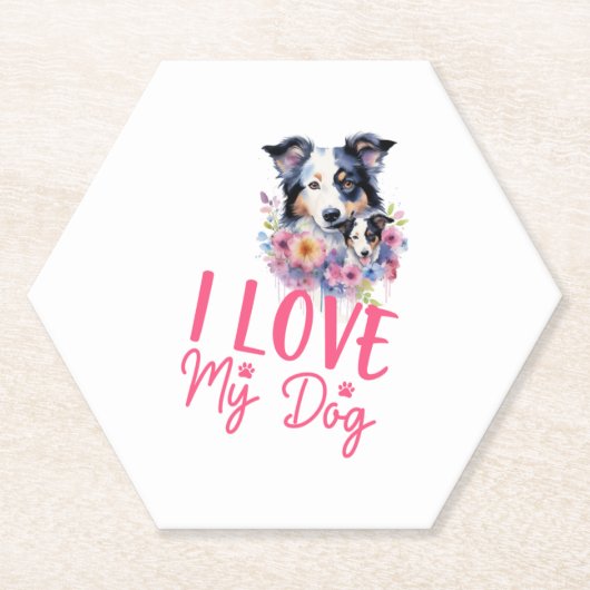 Ich Liebe mein Hund Untersetzer (Vorderseite)