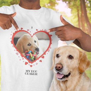 Ich Liebe Mein Hundeherz mit Foto und Name des Tie T-Shirt