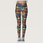 Ich Liebe mein Hundeschema Leggings (Vorderseite)