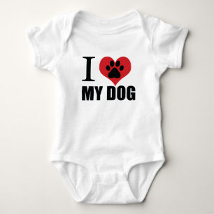 Ich Liebe mein Hundeschwerfer Kissen Baby Strampler