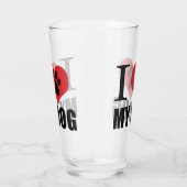 Ich Liebe mein Hundeschwerfer Kissen Glas (Rechts)