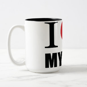 Ich Liebe mein Hundeschwerfer Kissen Zweifarbige Tasse