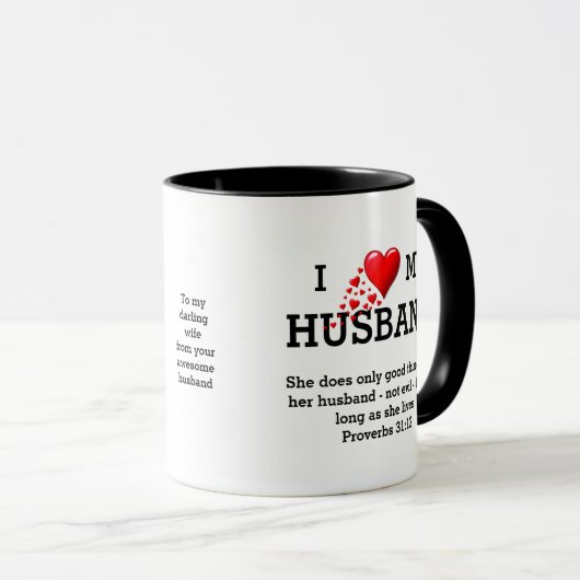 Ich LIEBE MEIN HUSBAND Custom | Christlich | Valen Tasse (VorderseiteRechts)