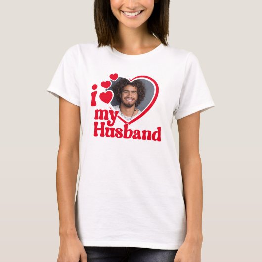 Ich Liebe mein Husband Herz Foto T-Shirt (Vorderseite)