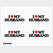 ICH LIEBE MEIN HUSBAND RECHTECKIGER AUFKLEBER (Blatt)