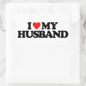 ICH LIEBE MEIN HUSBAND RECHTECKIGER AUFKLEBER (Tasche)