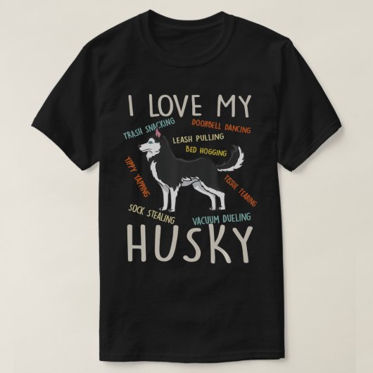 Ich Liebe mein Husky Hund Mama Vater Niedliches Ge T-Shirt (Design vorne)