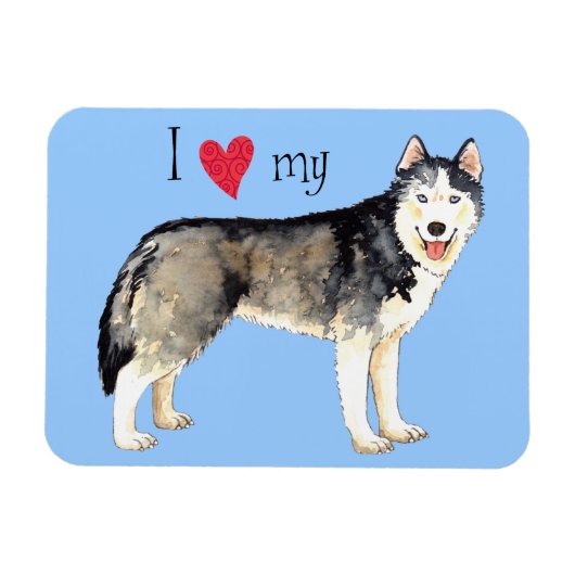 Ich Liebe mein Husky Magnet (Horizontal)
