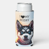 Ich Liebe mein Husky Personalisiert Selters Dosenkühler (Seltzer Vorderseite)
